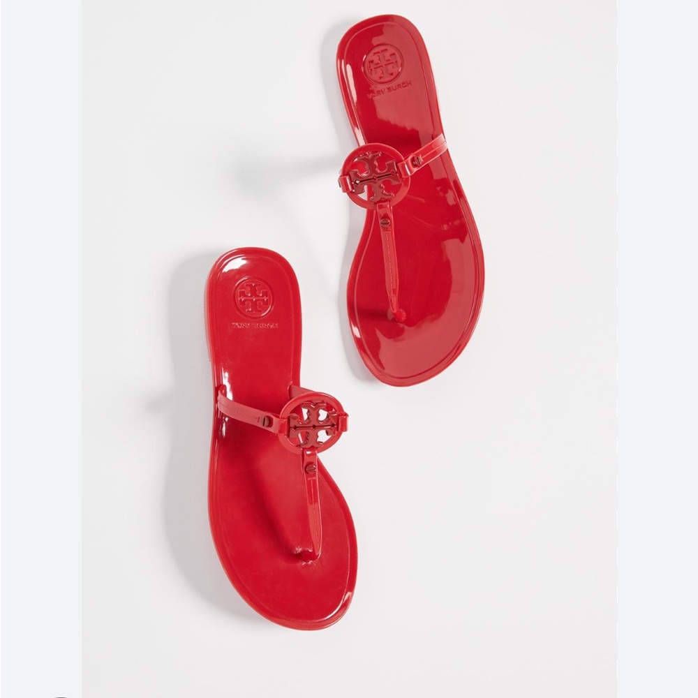 Tory Burch jelly sandals- red